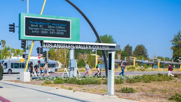 A photo of the Los Angeles Valley College entrance.