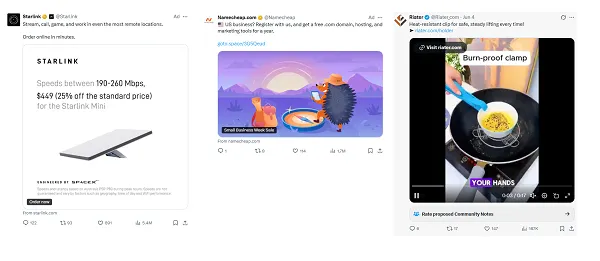 X ad examples