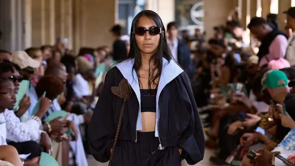 Under Armour athlete Diana Flores, captain of the Mexico Women’s National Flag Football Team, walked in the label’s spring-summer 2027 show at Paris Fashion Week.