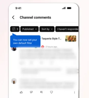 YouTube reply filters