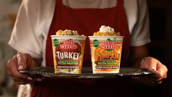 Cup Noodles Turkey Dinner and Pumpkin Pie