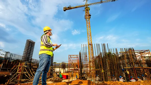 construction site with worker