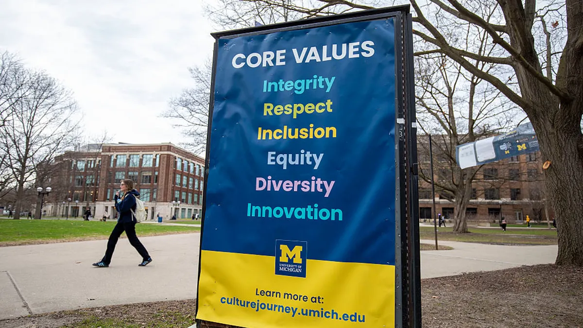 DEI sign at University of Michigan