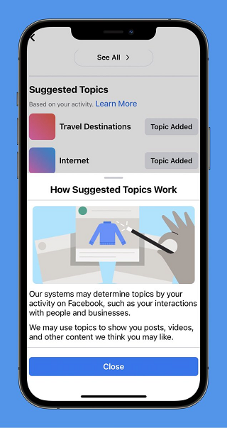 Facebook topics