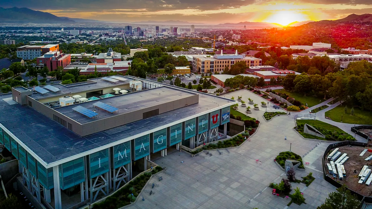 The University of Utah's campus at sunset