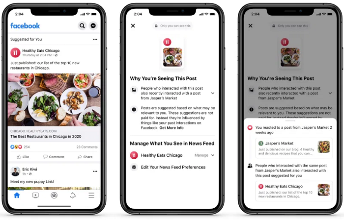 Facebook feed post recommendations