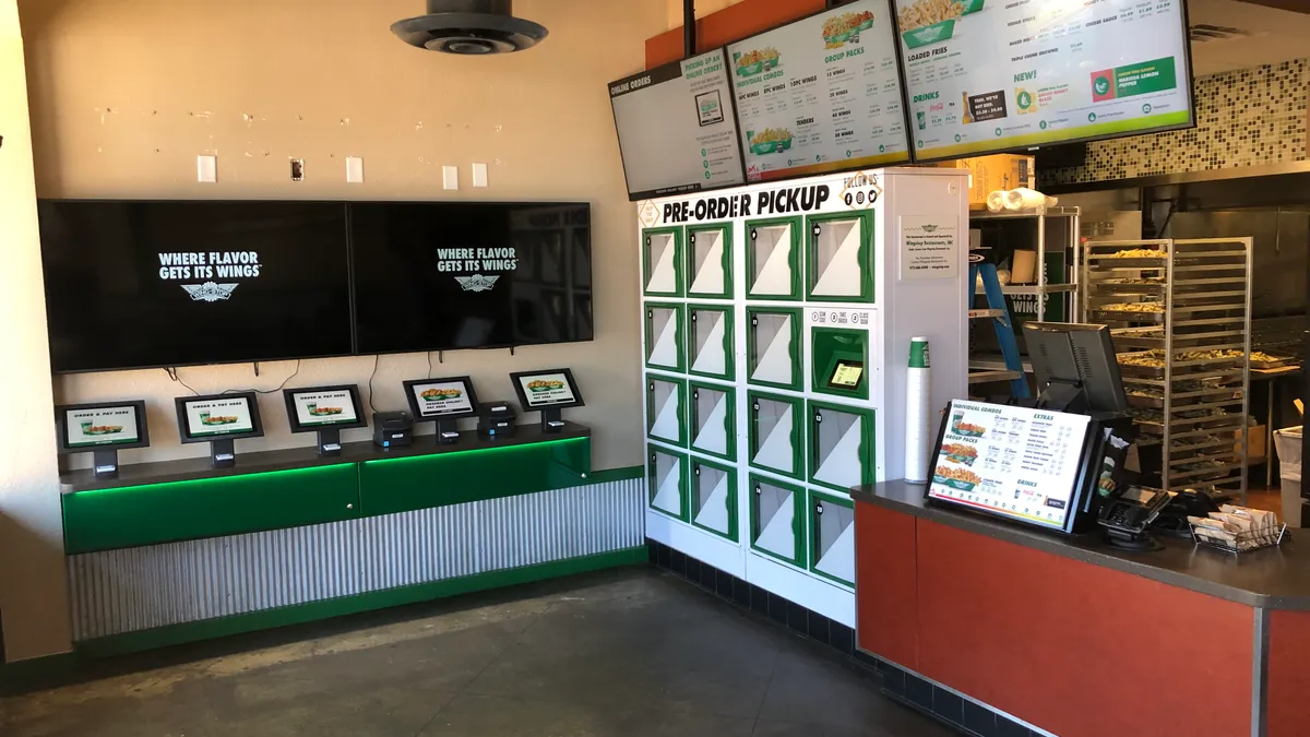 Wingstop's pickup lockers that are being tested in four Dallas restaurants (received 2/19/2020 via email)