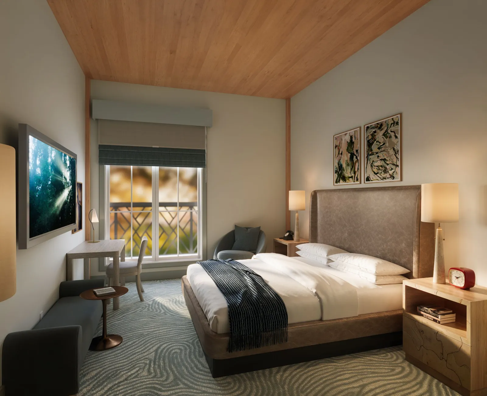 Rendering of a hotel room