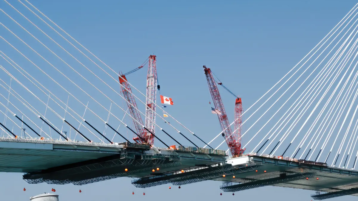 Gordie Howe International Bridge under construction