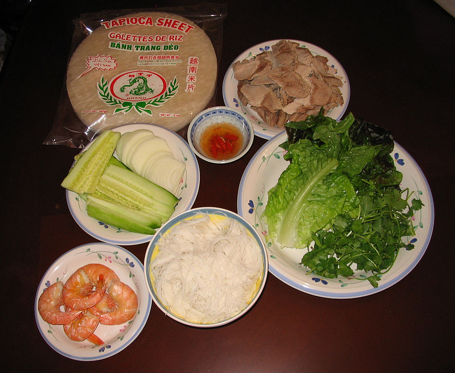 Vietnamese spring roll ingredients