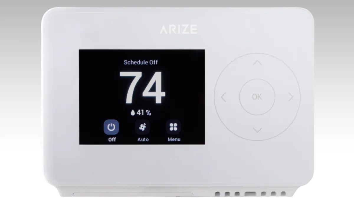 This image shows an Arize smart thermostat.