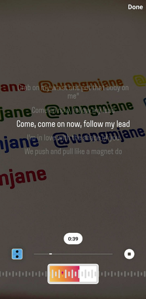 Instagram karaoke