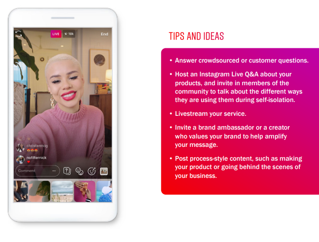 Instagram COVID-19 playbook