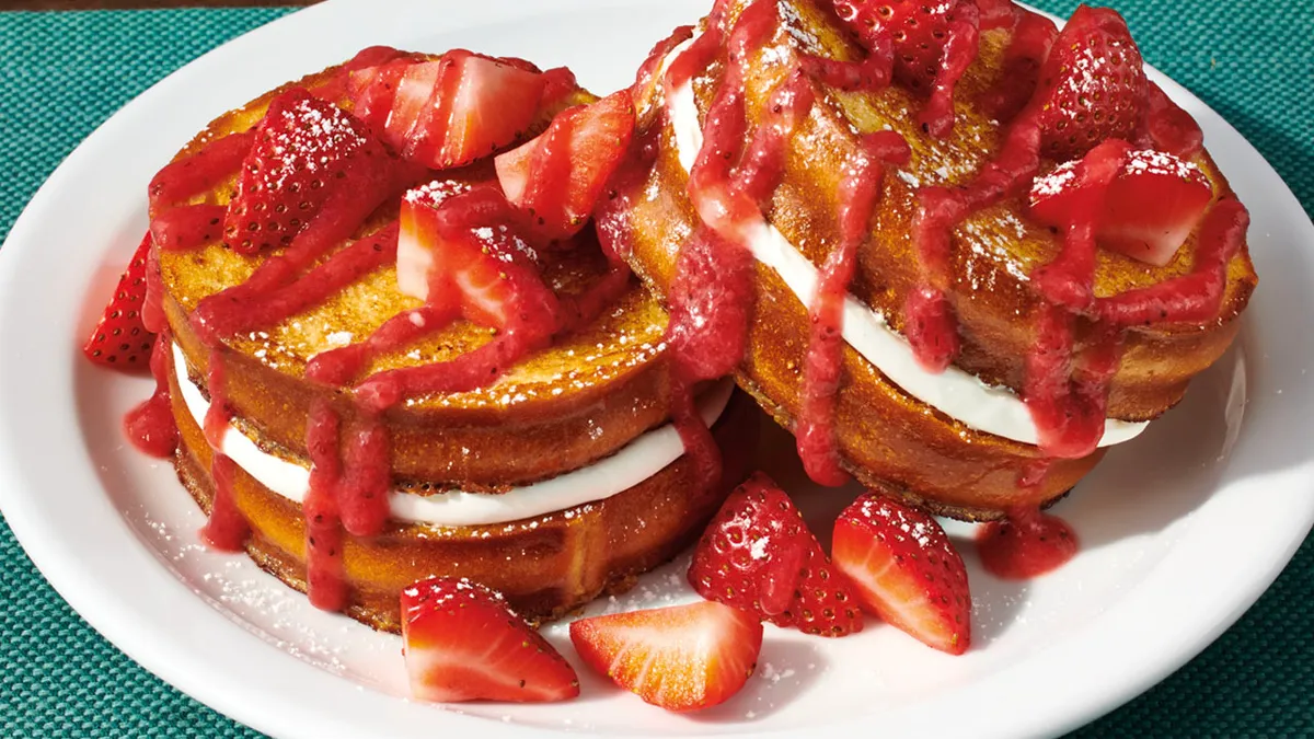 An image of Strawberry French Toast on a plate.