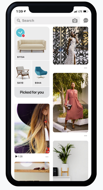Pinterest 'Picked for You' section