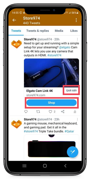 Twitter shop in tweets