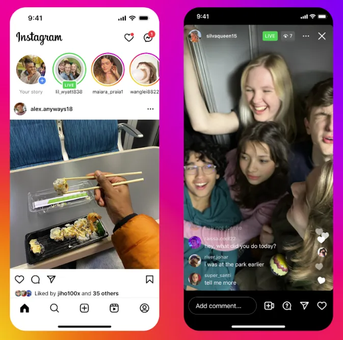 Instagram Close Friends on Live