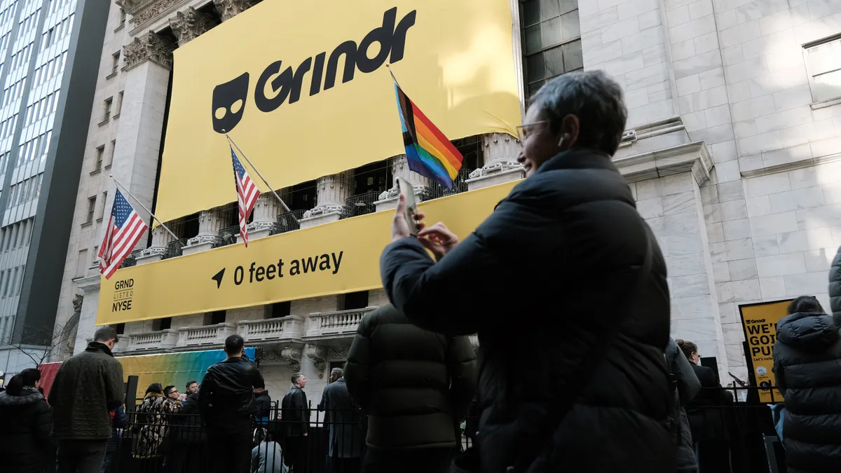 A picture of Grindr at the NYSE