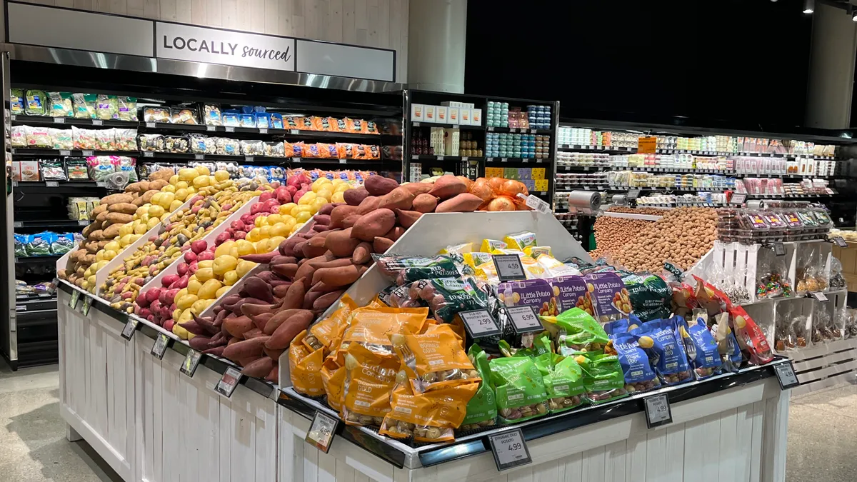 Produce section of a grocery store