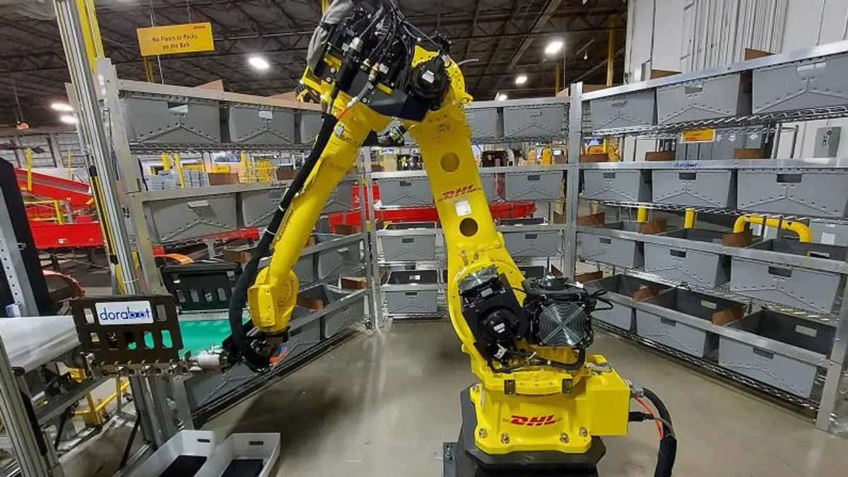 The DoraSorter robotic systems from Dorabot are each able to sort more than 1,000 pieces hourly for DHL eCommerce Solutions.