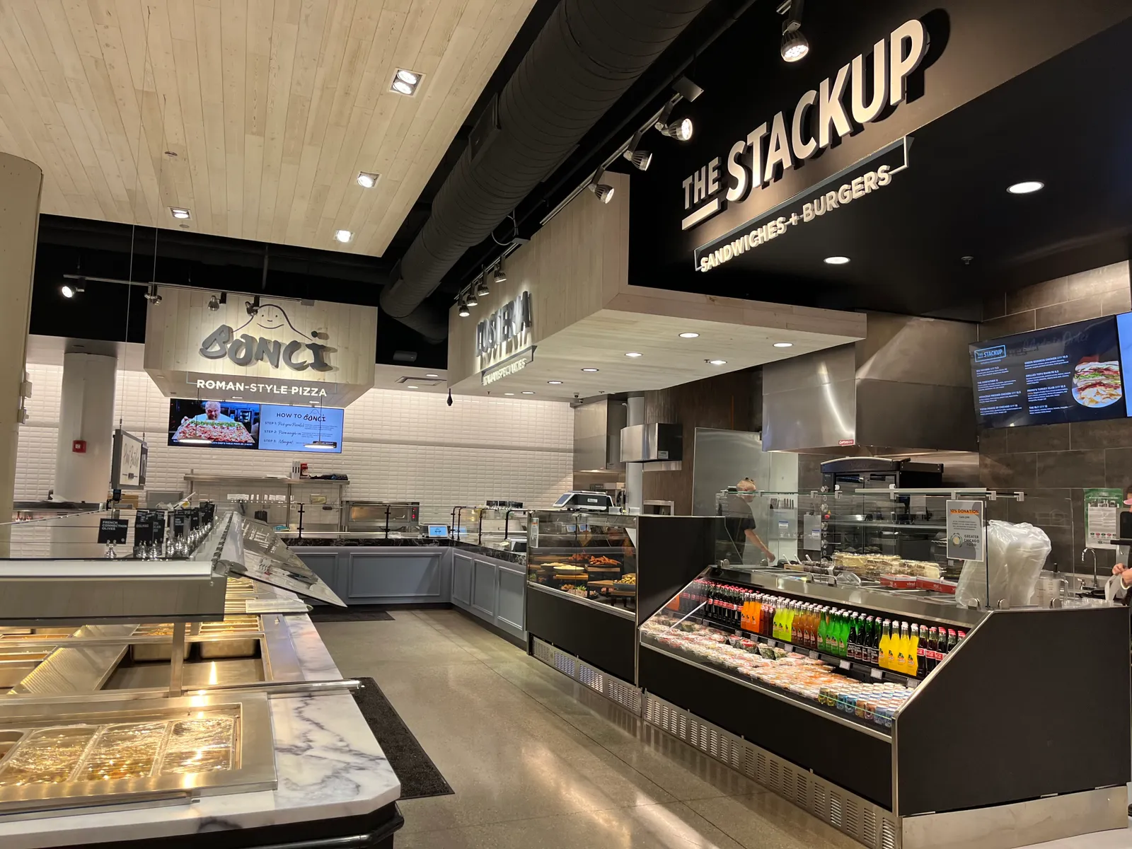 Food kitchens inside a grocery store