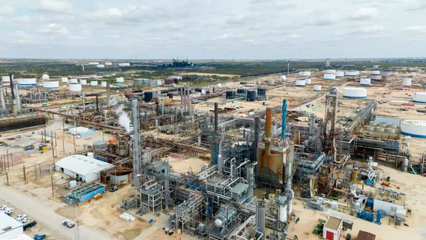 An aerial view of a Texas Oil Refinery