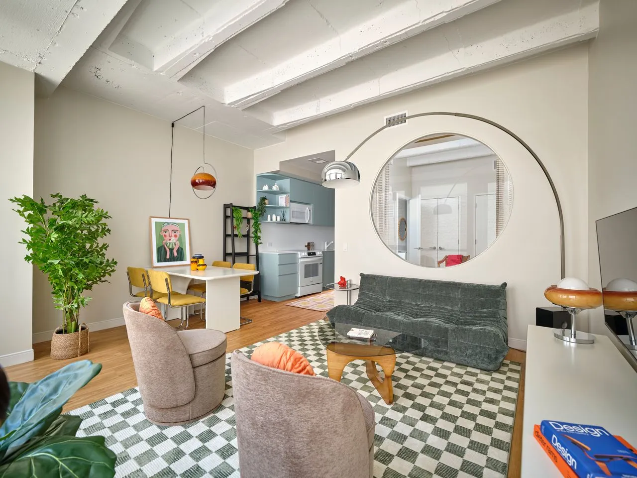 A living room in Aviator House.