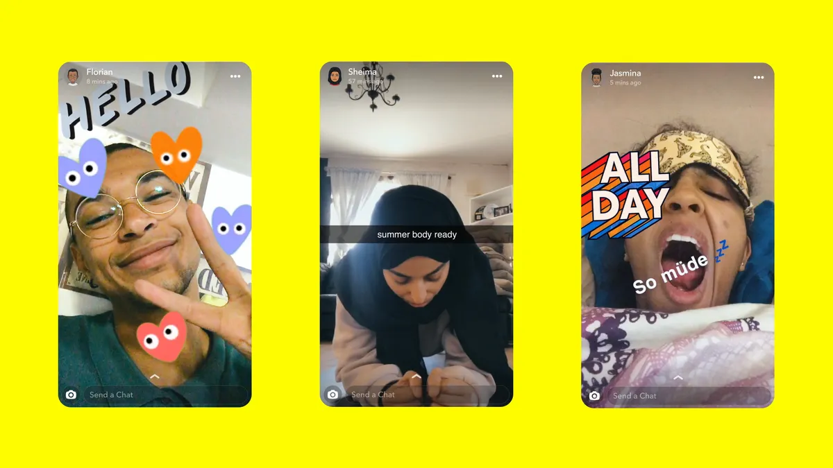 Snap's "Meet the Snapchat Generation" campaign promotional still retrieved by Marketing Dive on Aug. 3, 2020