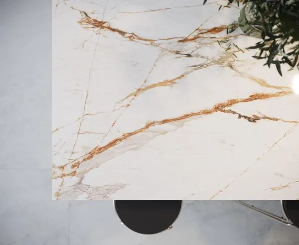 A marble-like solid surface countertop.