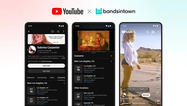YouTube Music Bandsintown