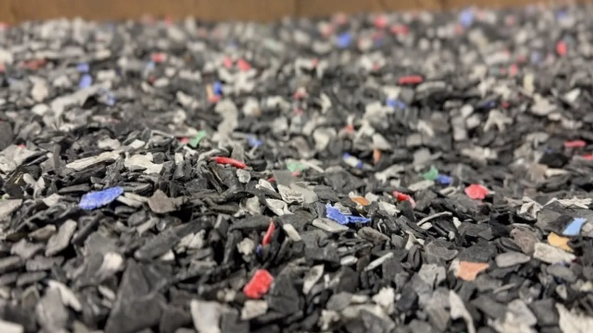 a close-up of shredded recycled plastic