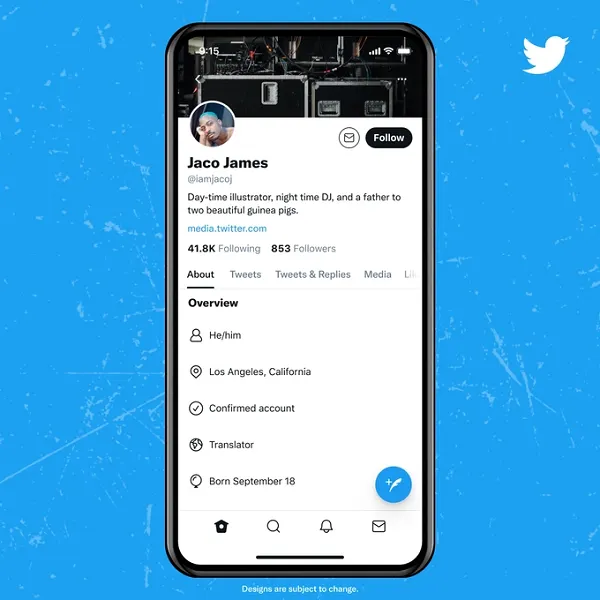 Twitter profile update