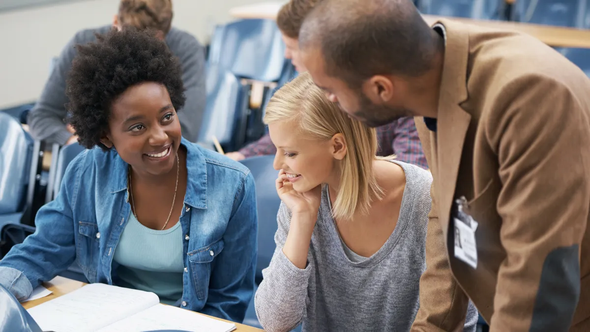 College students learning in a classroom