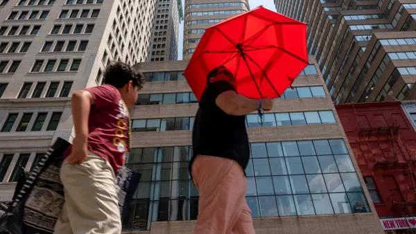People try to stay cool during a heat wave in Manhattan on July 01, 2026 in New York City.