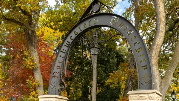 An arch leading into Northwestern University