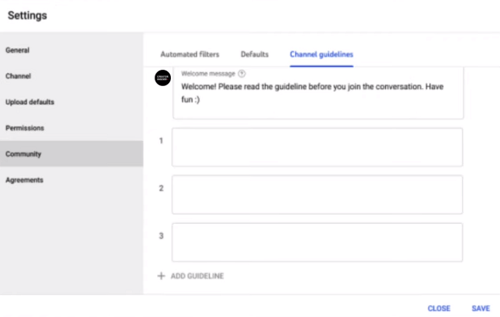 YouTube Channel Guidelines