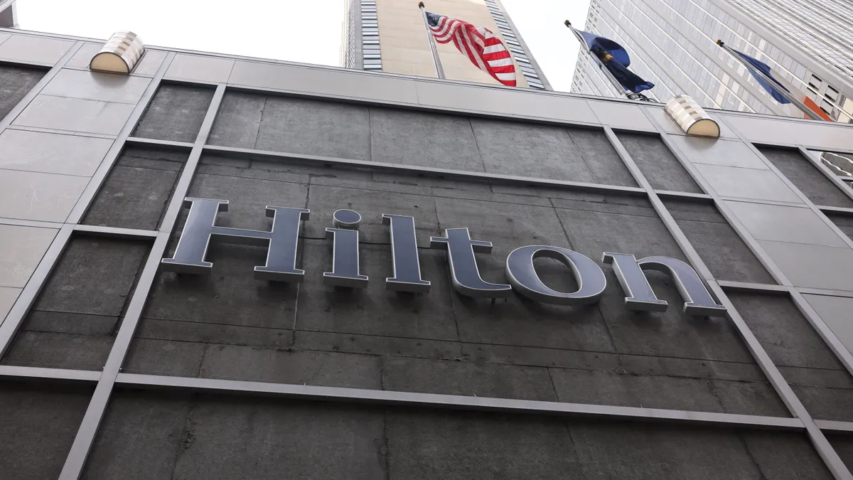 The exterior of the Hilton Hotel Midtown Manhattan in New York City.