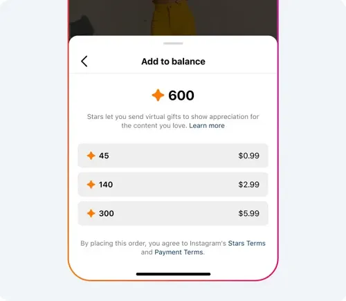 Instagram Gifts expansion