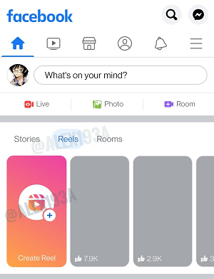 Facebook Reels display