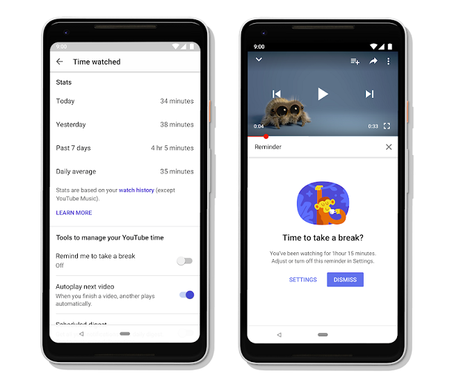 YouTube's new time spent tools