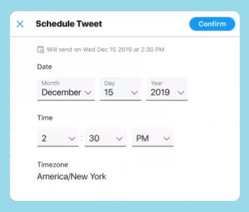 Native tweet scheduling