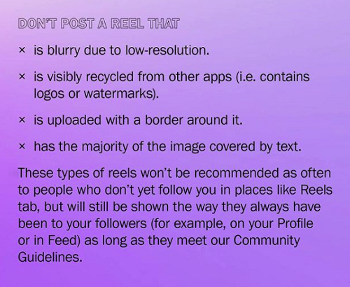 Reels tips