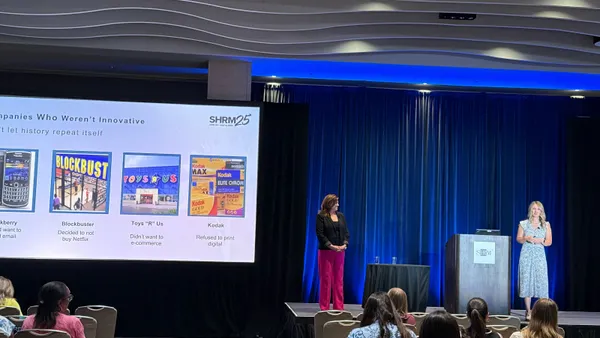 Speakers on stage during a session of SHRM 2025