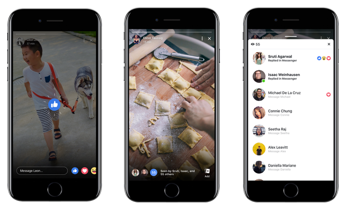 Facebook Reactions on Facebook Stories