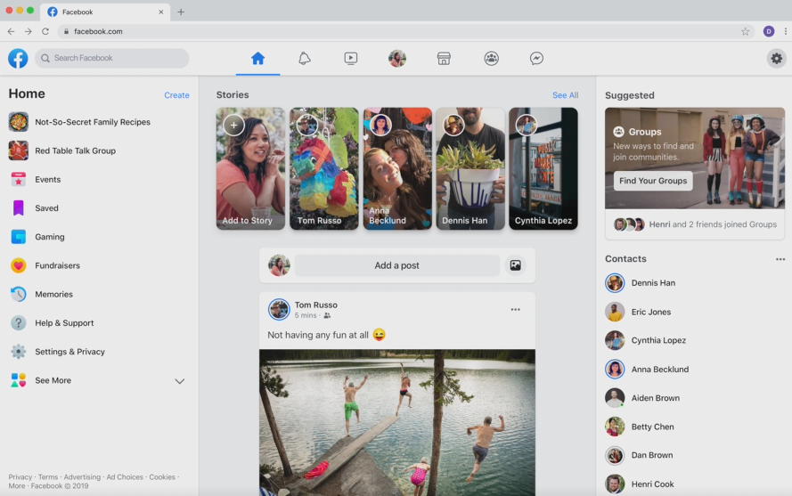 Facebook desktop update