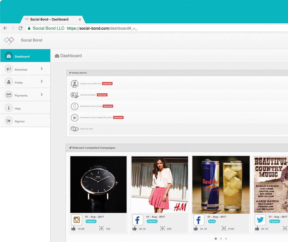 Screenshot of Social Bond