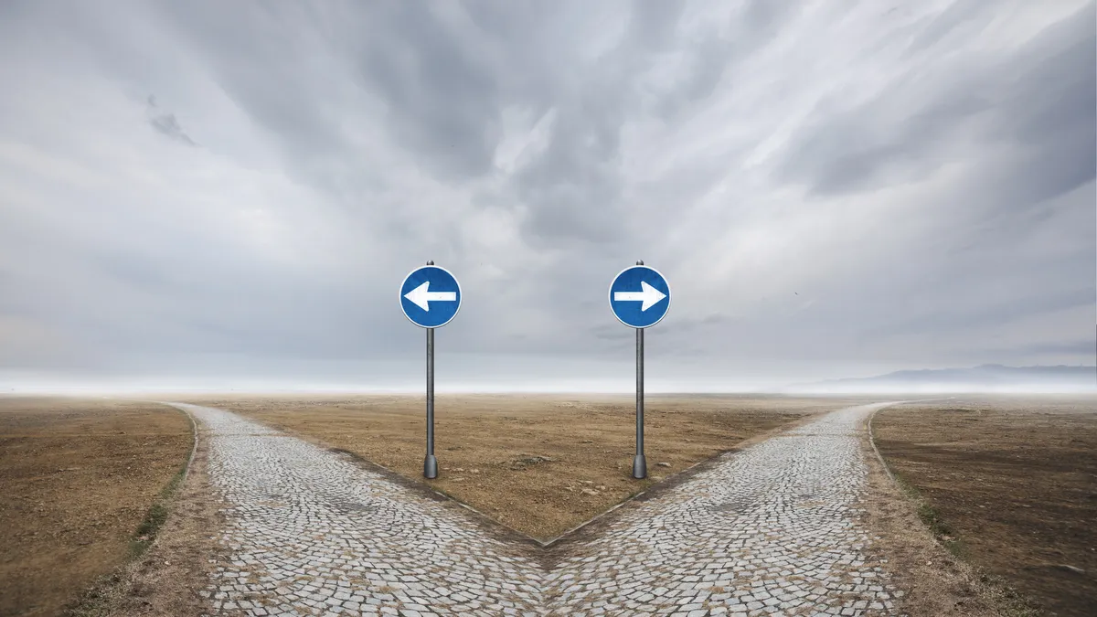 Two roads split