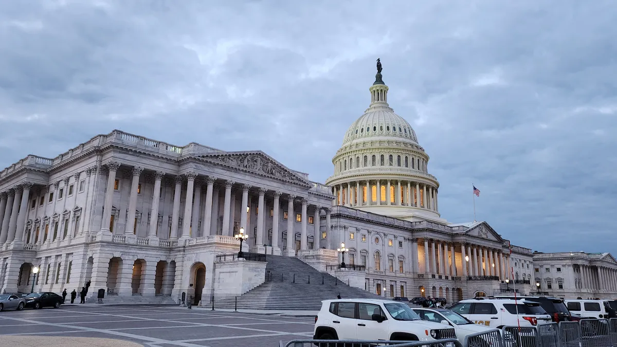 The Capitol Hill building on a cloudy day in Washington, D.C.