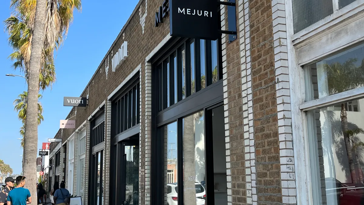 A row of storefronts on Abbot Kinney Boulevard in California.