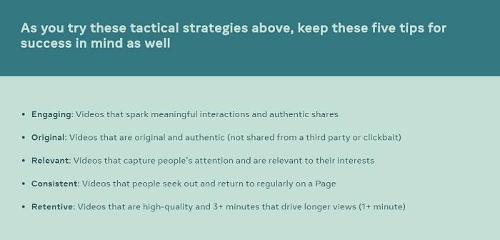Facebook video tips